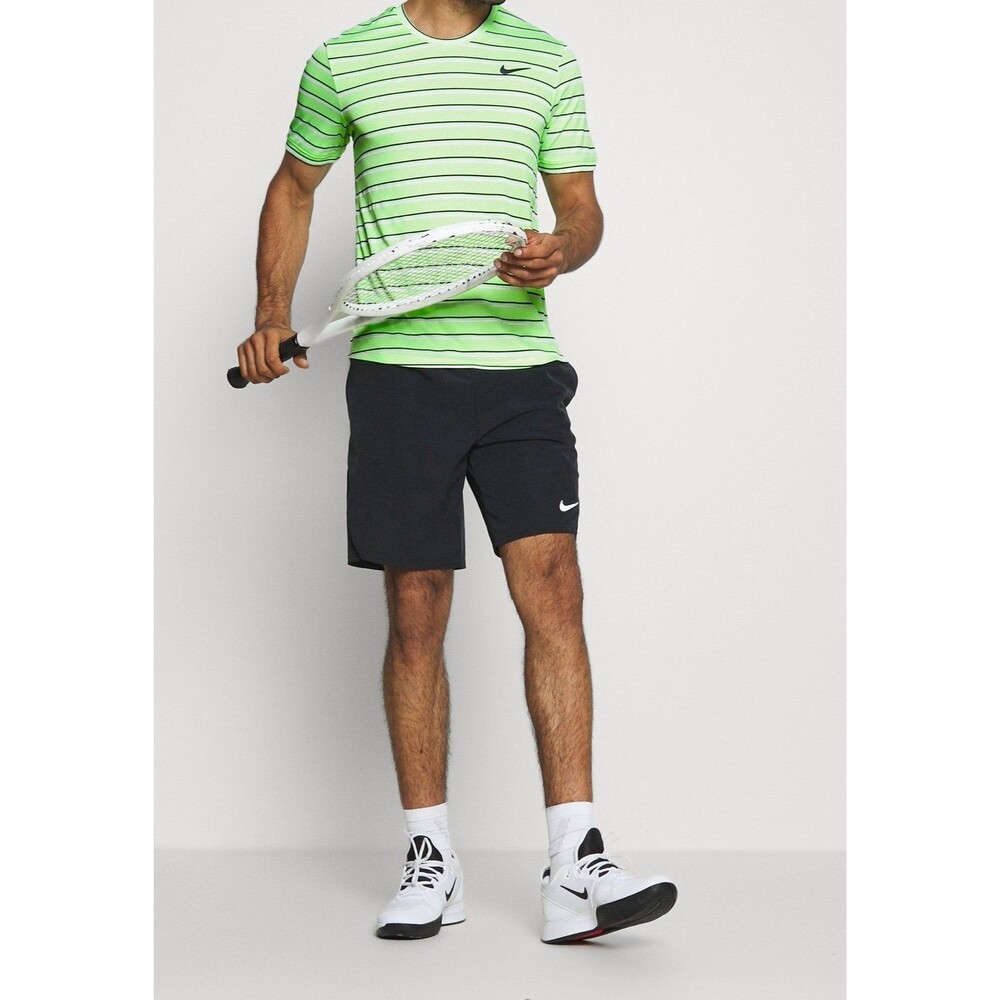 Nike Dri-FIT Ghost Green Black Striped Knit Athletic Shirt Men’s Large
